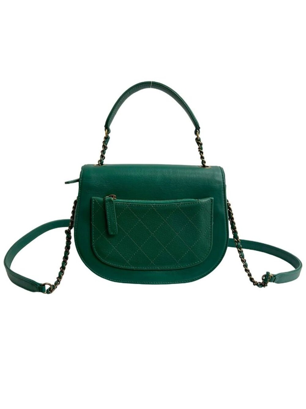 Chanel Card Seal Number 23 Coco Cab Jumbo CC Logo Calf Leather Chain Shoulder - Picture 3 of 8